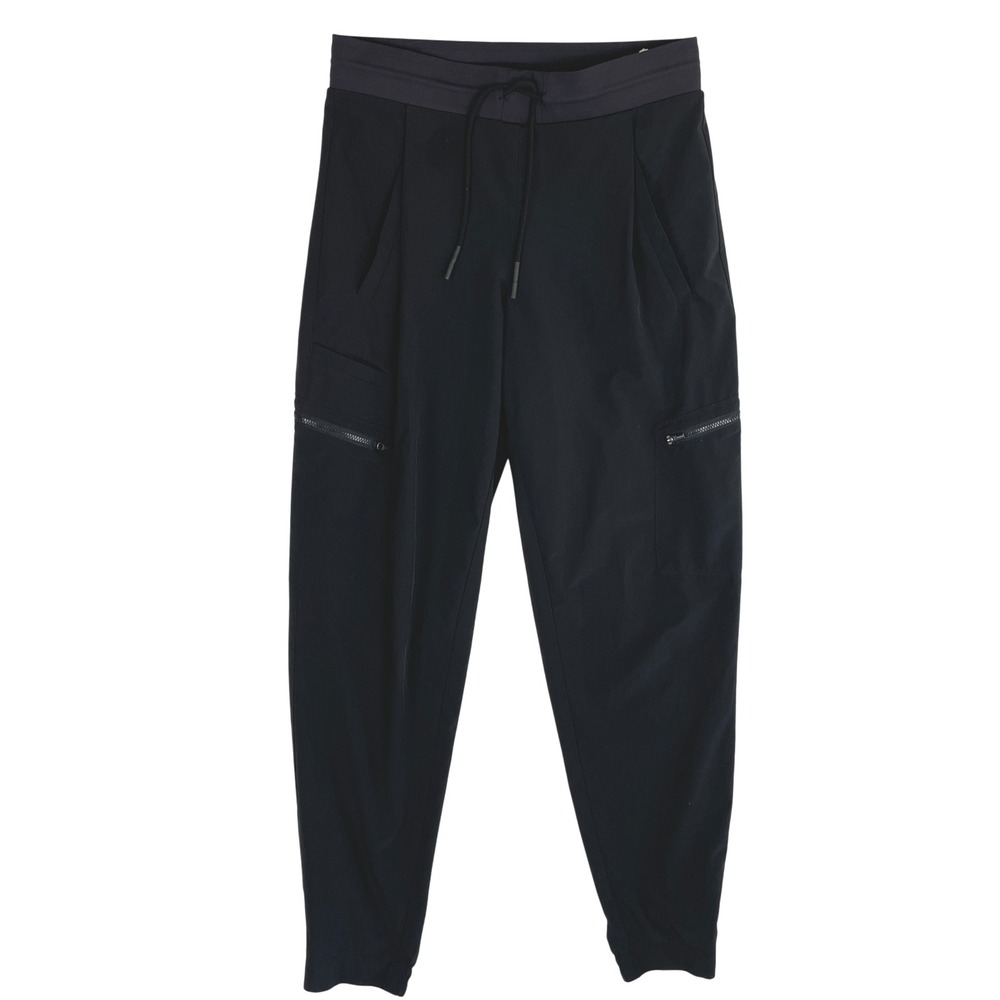 Athleta Venture Pant Black Size 2 Drawstring Lightweight‎ Zip Pocket 28W x 28L